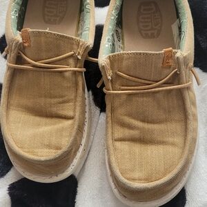 Hey Dude Kids Shoes in Tan and Green